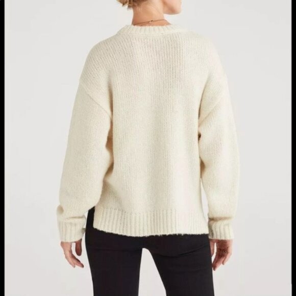 Step Hem Angry Teddy Sweater by 7 For All Mankind Hard To Find (over)size Medium - Picture 13 of 13